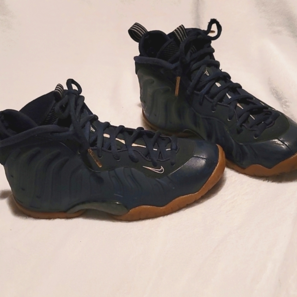 Boys Nike Foamposite One Navy Gum - Picture 1 of 8